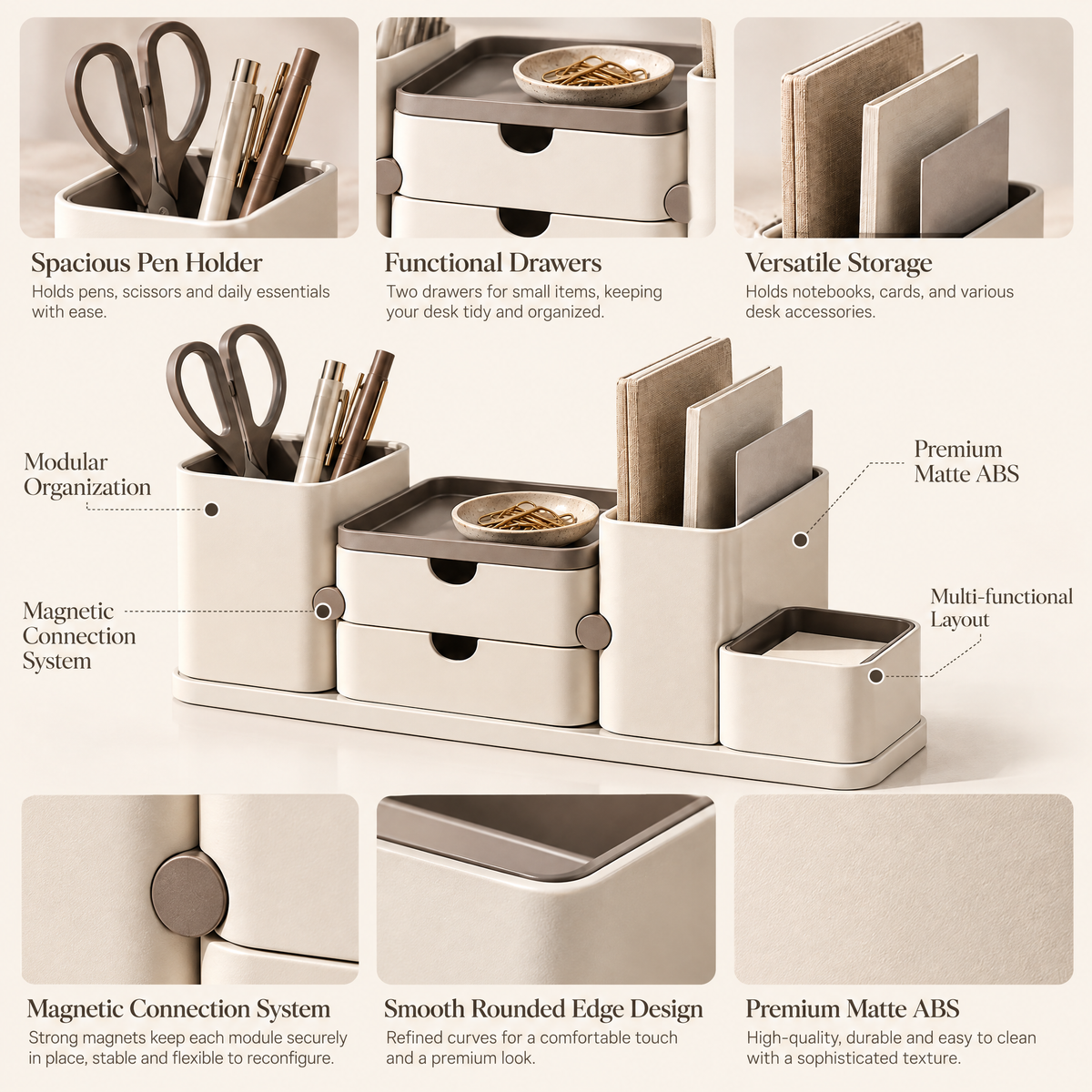 Orvenyra™ Multi-Compartment Desktop Organizer
