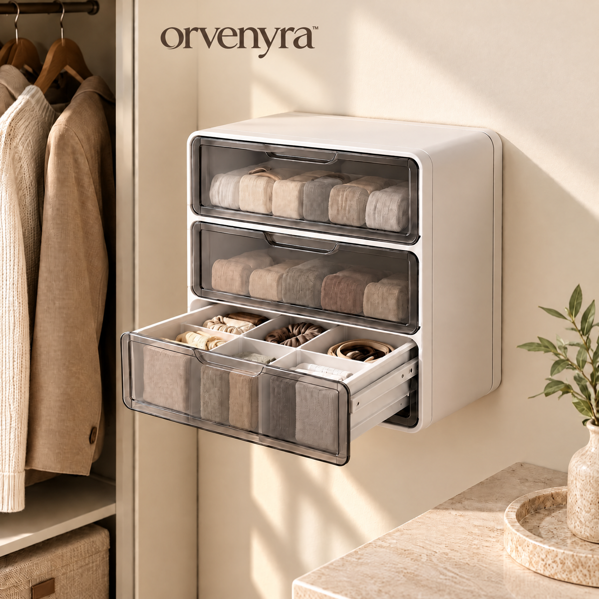 Orvenyra™ Stackable Clear Drawer Organizer — product image 1