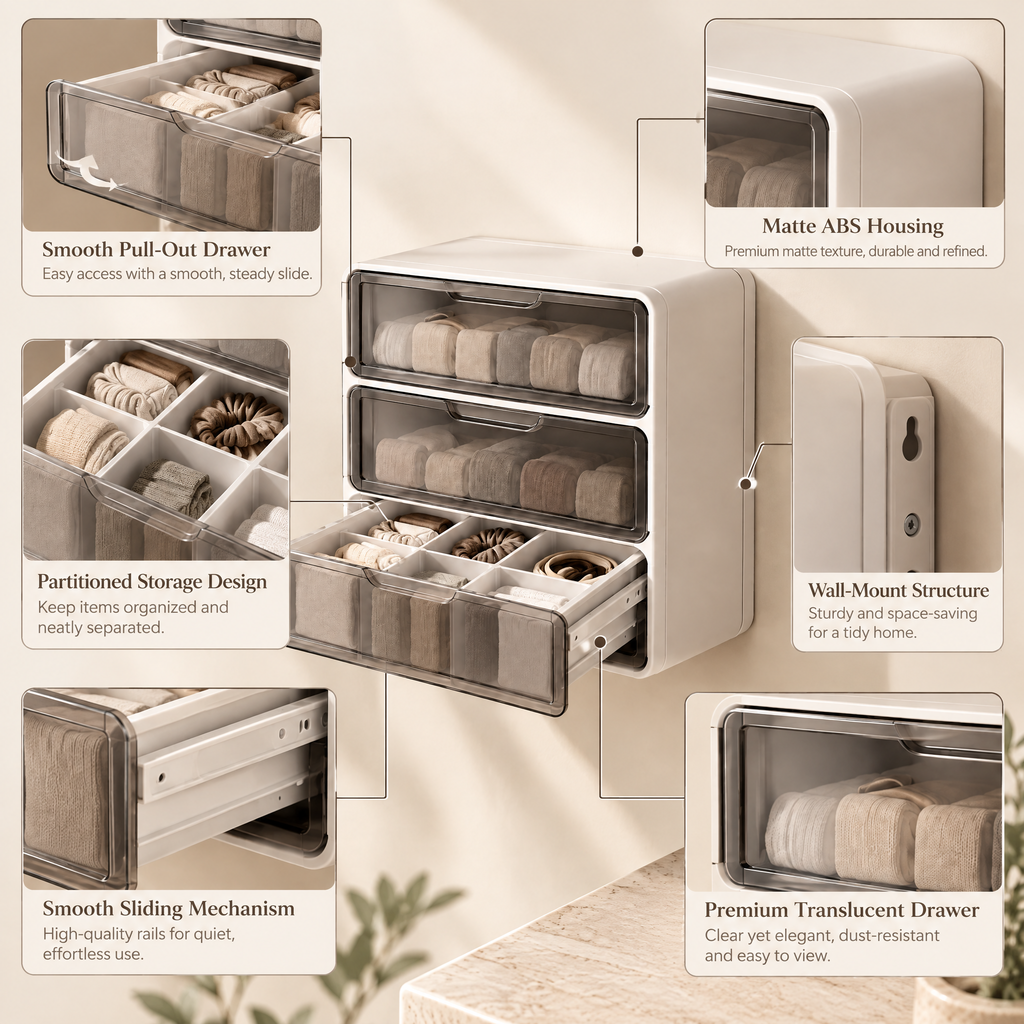 Orvenyra™ Stackable Clear Drawer Organizer