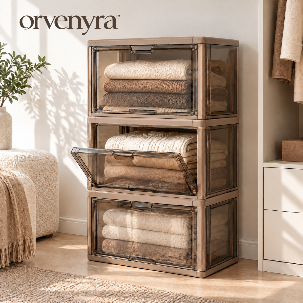Orvenyra™ Stackable Fold-Front Storage Cabinet
