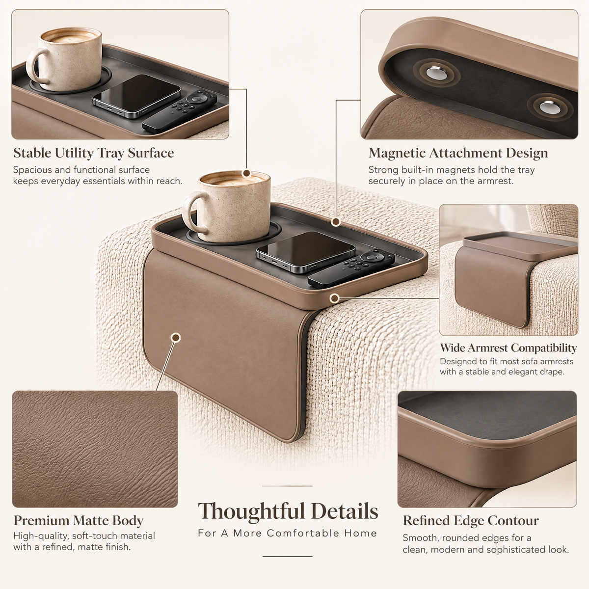 Orvenyra™ Sofa Armrest Organizer Tray — product image 3