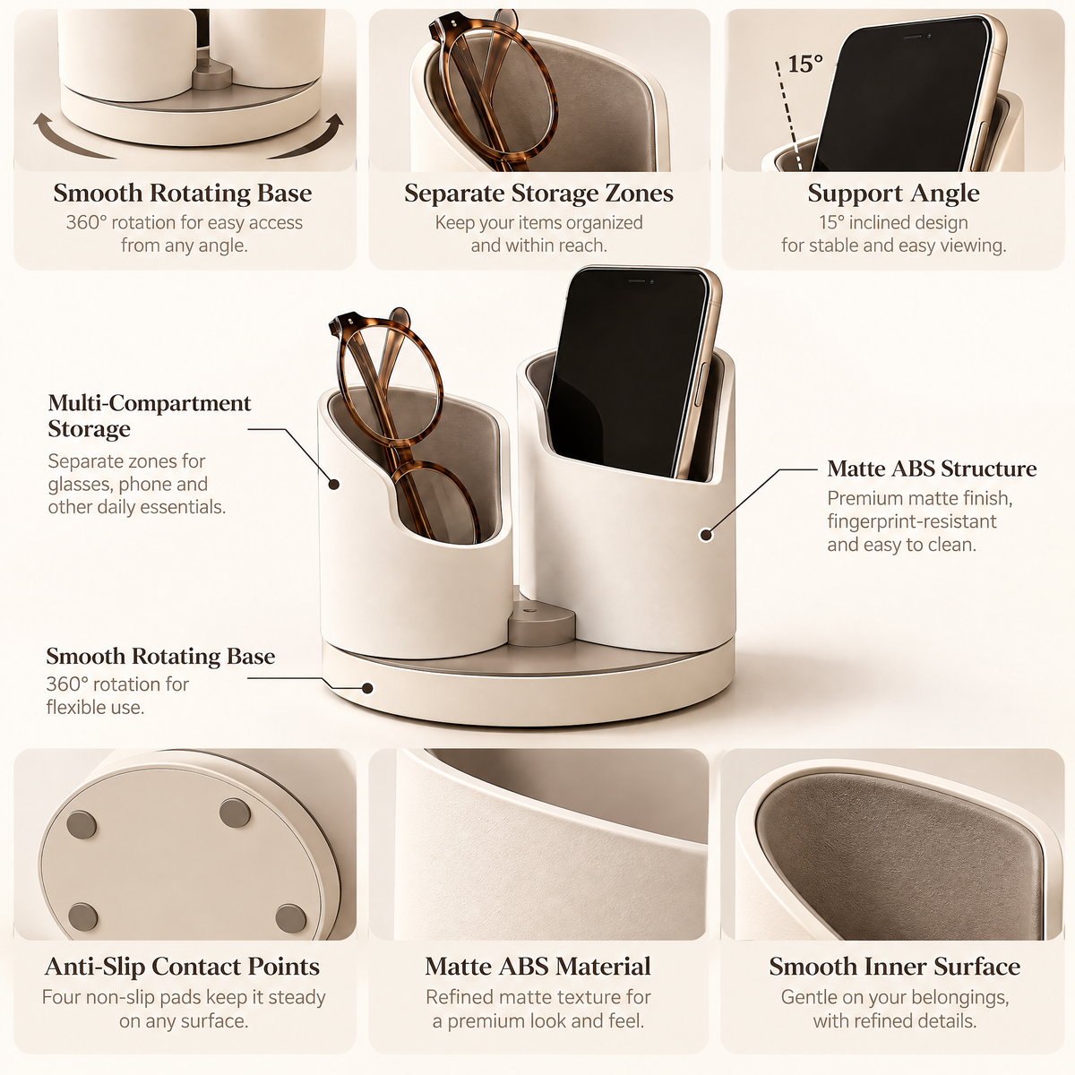 Orvenyra™ Rotating Bedside Essentials Organizer — product image 3