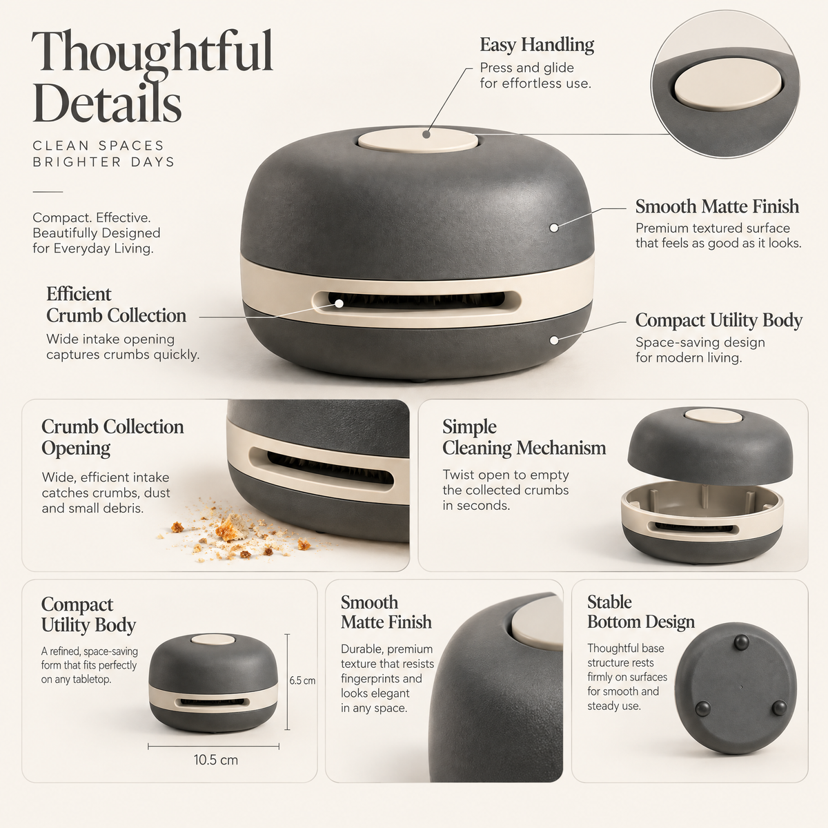 Orvenyra™ Mini Tabletop Crumb Cleaner