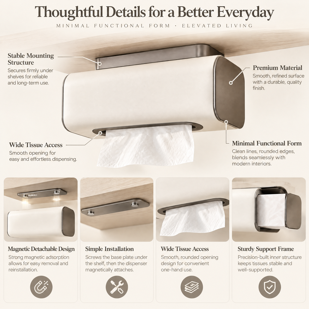 Orvenyra™ Under-Shelf Tissue Box Holder