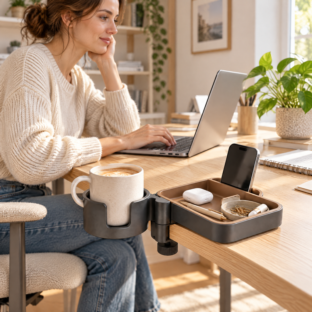 Orvenyra™ Desk Clamp Cup Holder Organizer