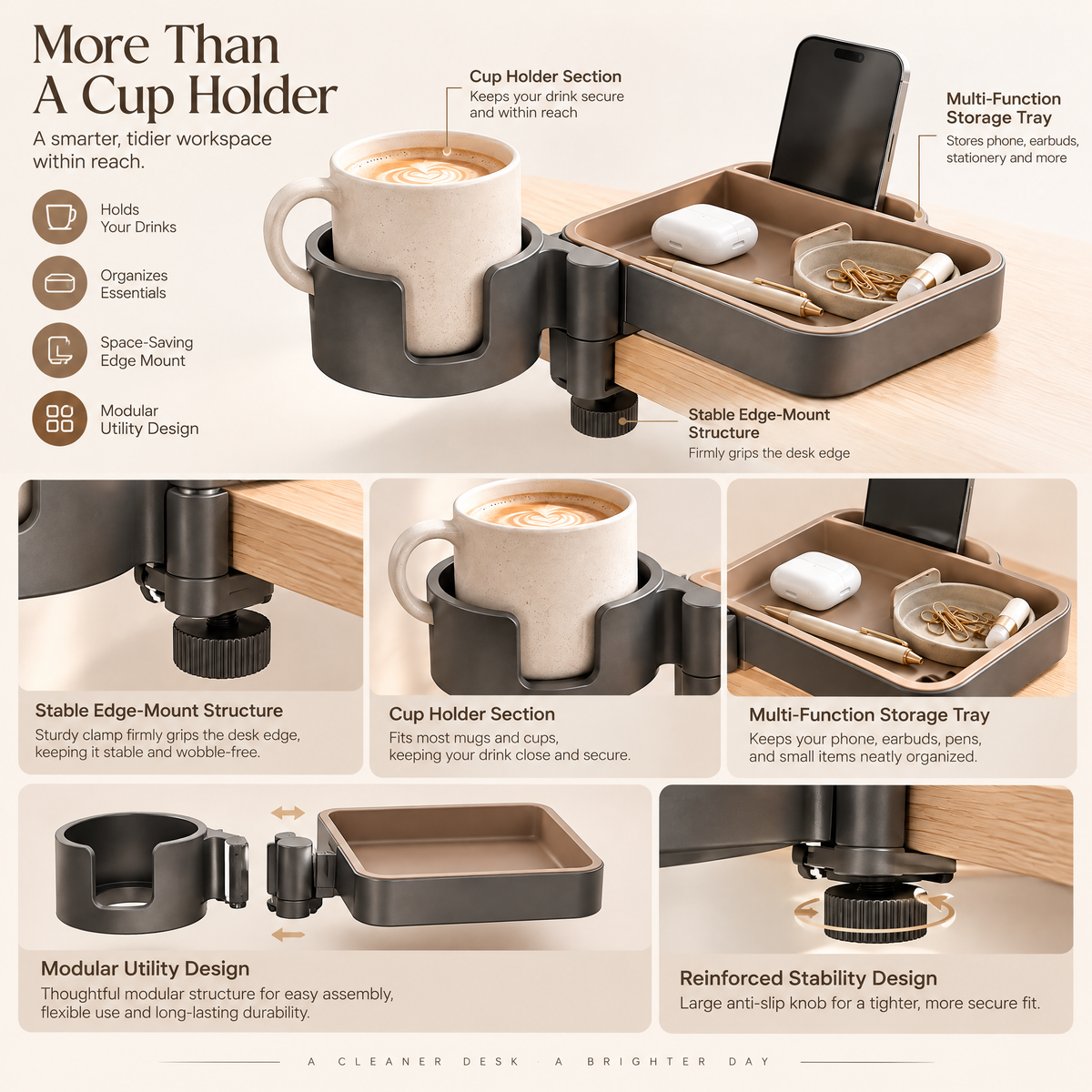 Orvenyra™ Cup Holder Organizer Features